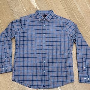 UNTUCKit Blue and Orange Flannel Shirt